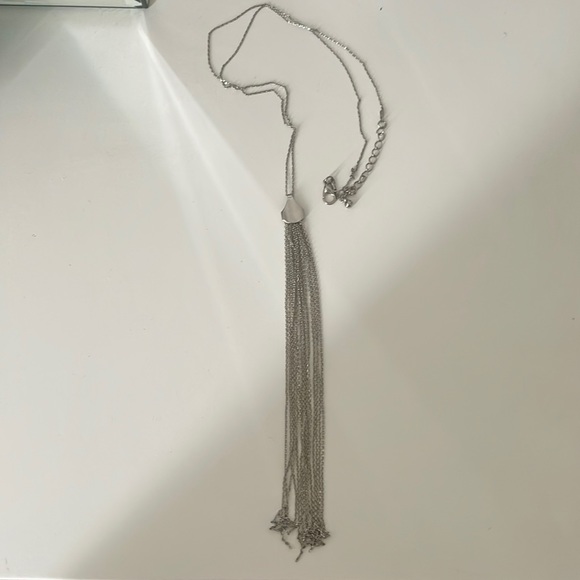 Long necklace with silver fringe pendant - Picture 1 of 1